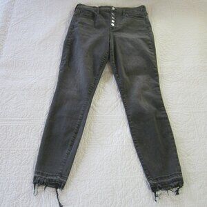 GAP Jeans 4/27R High Rise Legging Skimmer Black Raw Edge Hem